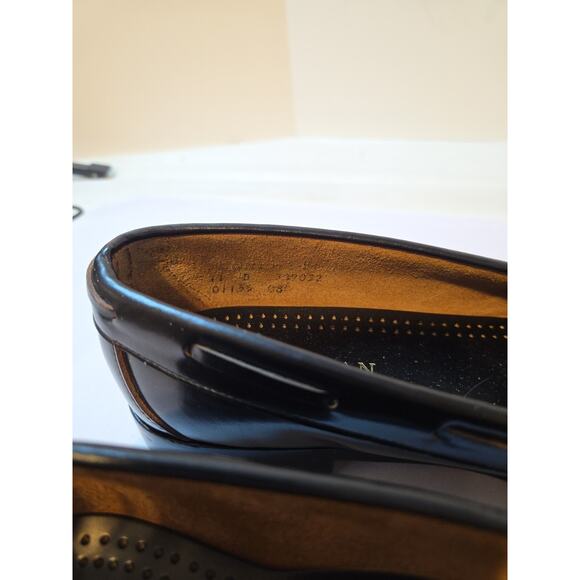 Classic COLE HAAN Hand Sewn U.S. Made Black Leather Loafers Tassels US Sz 11 D - Picture 9 of 16